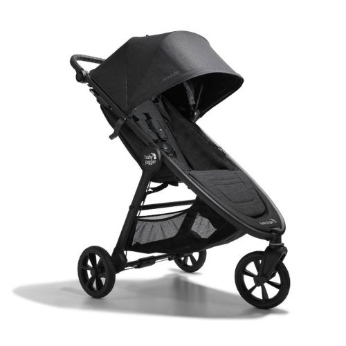 Baby Jogger City Mini GT2 Single Stroller - Opulent Black: Adjustable Handle, Hand-Operated Brakes, Rubber Tires