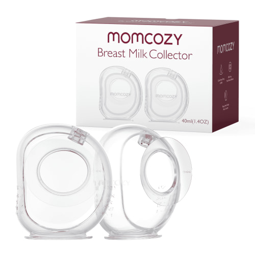 Momcozy Milk Collector for Breastmilk, Silicone Breast Milk Shells for Breastfeeding, 40ml 2 count