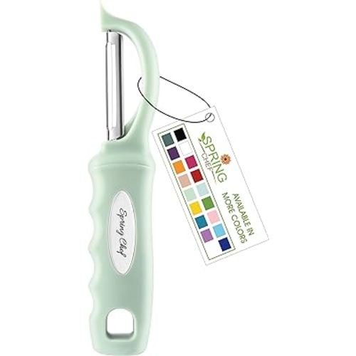 Spring Chef Premium Swivel Vegetable Peeler, Comfortable Handle and Ultra Sharp Stainless Steel Blades - Perfect Kitchen Peeler For Veggie, Fruit, Potato, Carrot, Apple - Pistachio