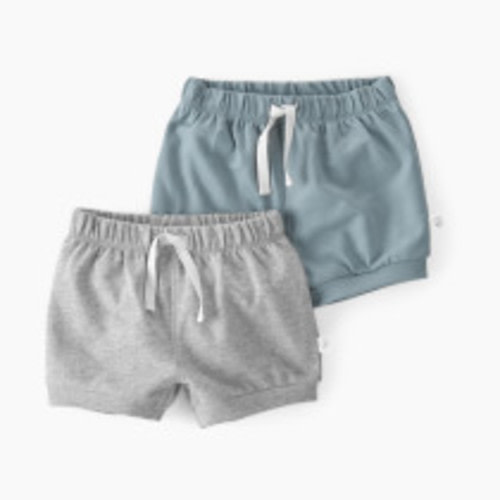 Carter's Little Planet 2-Pack Organic Cotton Shorts - Blue Creek, Grey, 3 M
