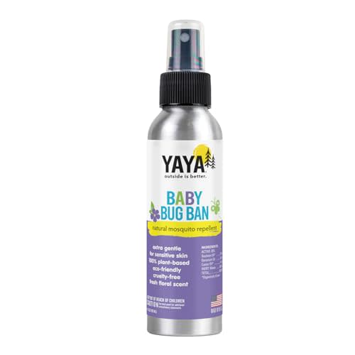 YAYA ORGANICS Baby Bug BAN – All-Natural, Proven Effective Repellent for Babies, Children and Sensitive Skin (4 Ounce Spray)