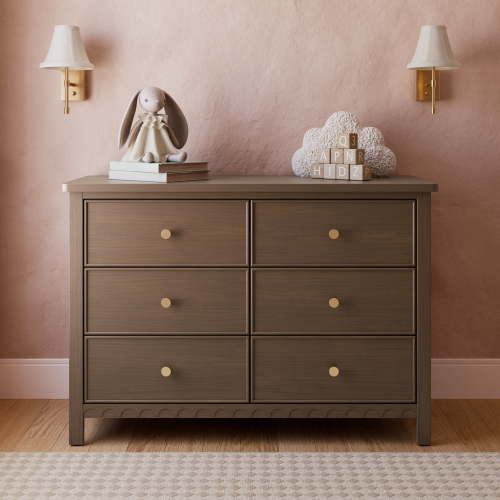 Graco Sasha 6 Drawer Nursery Double Dresser, Hazelnut