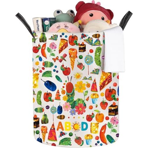 JNIAP Caterpillar Laundry Baskets Caterpillar Book Storage Basket Butterfly Teacher Gifts Caterpillar Laundry Hampers (ABCD LB)