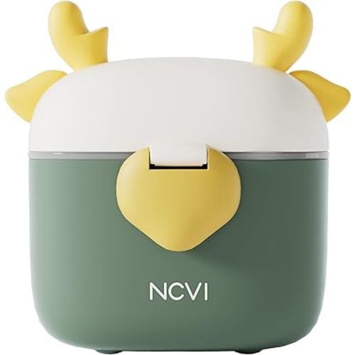 NCVI Baby Formula Dispenser On The Go, Formula Container to Go, Formula Holder for Travel, Outdoor Picnic with Baby Infant, Portable Container for Milk Powder, Snacks, Candy, Fruits (Green)