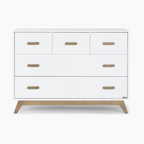 dadada Soho 5-Drawer Dresser - White/Walnut