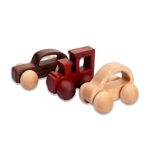 Wooden Rattle Toy Baby Wooden Car Baby Toddler Toy Preschool Education Car Toy 3PCS Newborn Gift