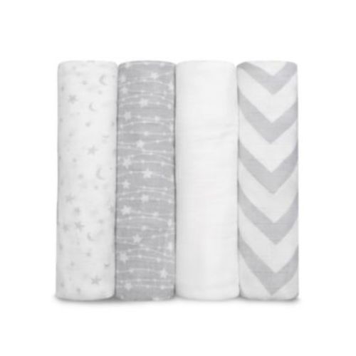 Muslin Swaddle Blankets, Pack of 4
