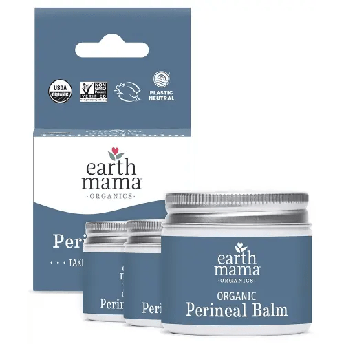 Earth Mama Organic Perineal Balm | Naturally Cooling Herbal Salve for Pregnancy and Postpartum Relief with Witch Hazel & Calendula, Feminine Care Essentials, No Benzocaine or Butane, 2-Oz (3-Pack)