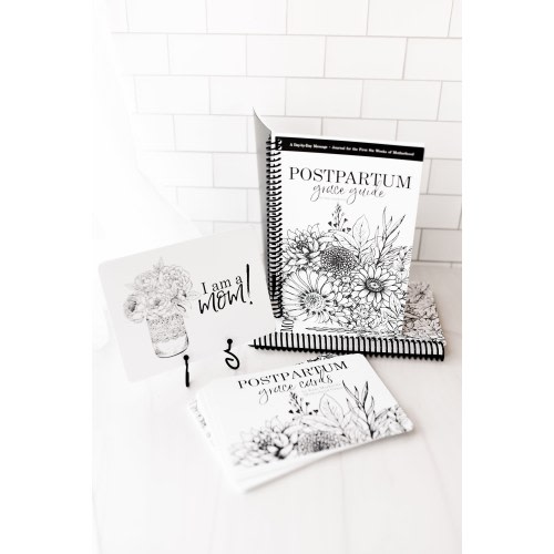 Postpartum Bundle: Postpartum Grace Guide + Card Deck with 42 Affirmations for New Moms
