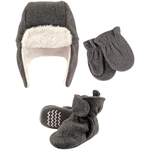 Hudson Baby Girls' Trapper Hat, Mitten and Bootie Set