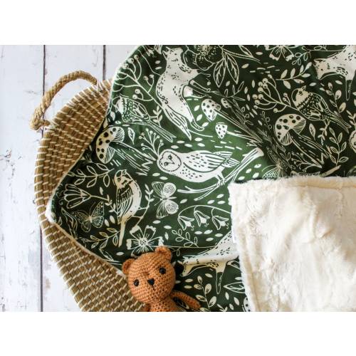 Olive Animal Baby Minky Blanket, Personalized Blanket, Forest Animal Baby, Nature Nursery, Monogrammed Blanket, Gender Neutral Baby