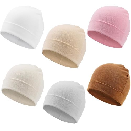 DRESHOW BQUBO 6 Pack Baby Newborn Hats Set for Unisex Infant Newborn Toddler Soft Beanie Hat for Boys Girls 0-24 Months