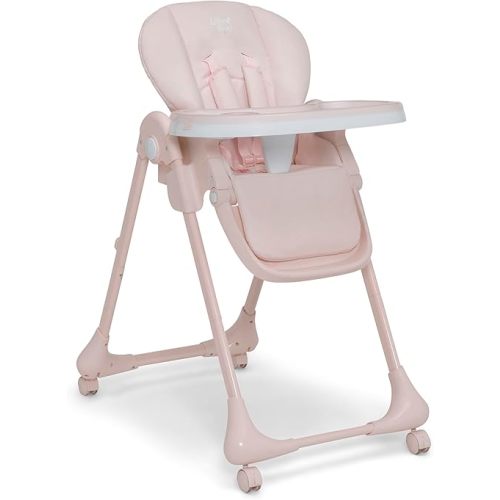 Delta Children Little Folks 2-in-1 SlimFold High Chair for Babies and Toddlers, Pink