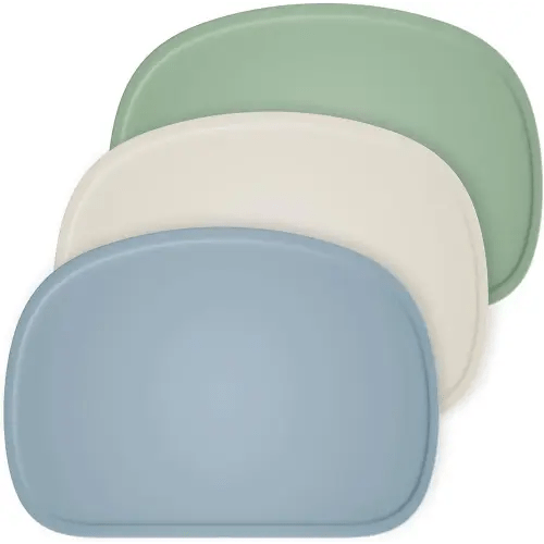 Cuddle Campus Set of 3 Silicone Placemats with Raised Edges for Kids,Toddlers,Babies, Non-Slip Dinning Table Mat, Baby Eating Mat, Food Mat