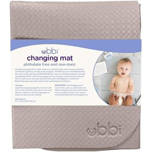 Ubbi On-the-Go Diaper Changing Baby Mat, Taupe