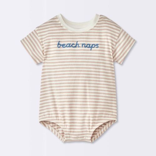 Baby Boys' Beach Naps Romper - Cloud Island™ Tan Newborn