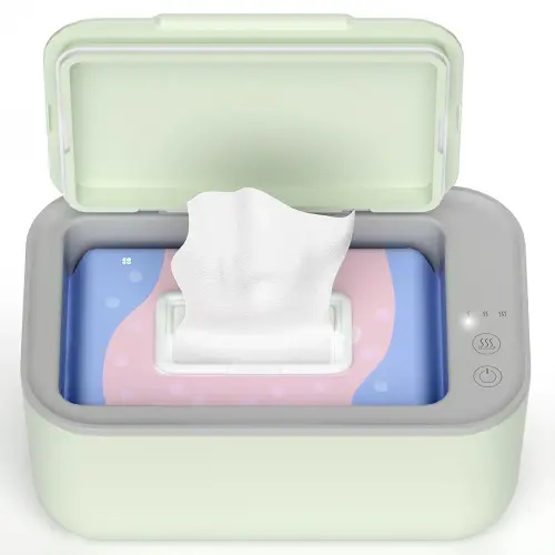 Wipe Warmer, Baby Wipe Warmer with 3-Step Temperature Control - Large Capacity Heated Wipes Dispenser for Newborns & Adults, Wet Wipe Warmer for Diaper Changes, Calentador de Toallitas para Bebé Green