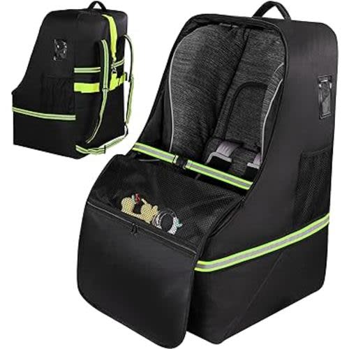 Looxii Car Seat Bags for Air Travel, Padded Car Seat Travel Bag for Airplane with Luggage Strap, 600D Oxford Cloths Carseat Cover for Airplane Travel Fits Car Seats, Infant Carriers and Booster Seats