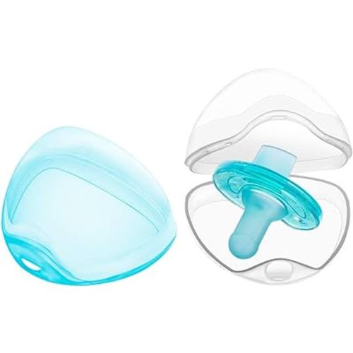 LANEYLI Pacifier Case (2 Pack, Clear, Blue)