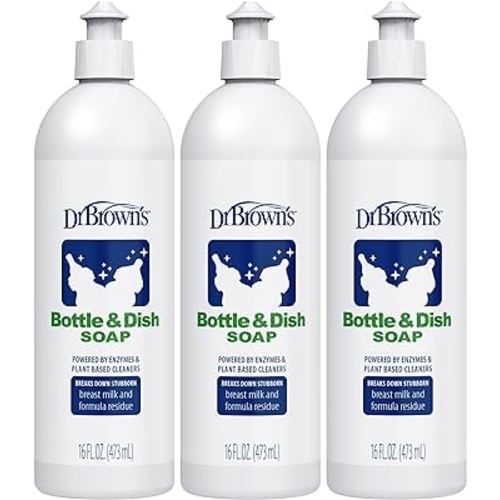 Dr. Brown's Bottle & Dish Soap for Baby Bottles and Baby Accessories, Plant-Derived, Fragrance-Free (Pack of 3)