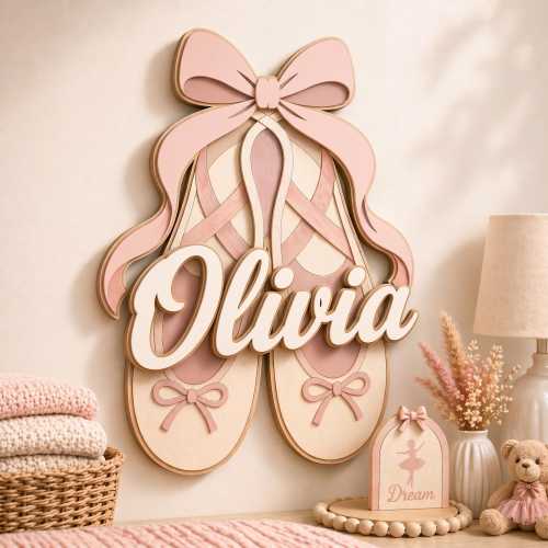 Ballerina Wooden Name Sign, Kids Name Door Sign, Kids Name Room Sign, Personalized Kids Name Sign, Kids Room Sign, Kids Door Sign.