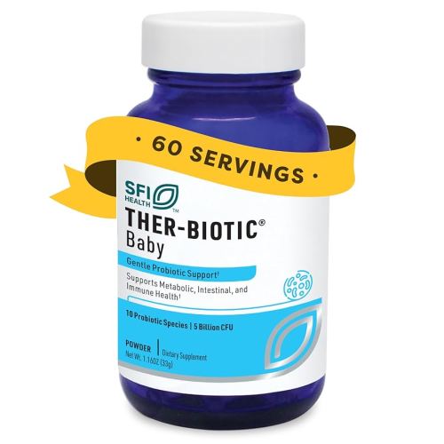 Klaire Labs SFI Health Ther-Biotic Baby - Toddler Probiotic for Kids, Infants & Babies - Microbiome & Bowel Support - Probiotic Powder, Add to Baby Formula, Breast Milk or Solid Food (60 Servings)