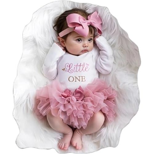 Ylsteed Newborn Photography Outfits Girl Newborn Girls Photography Prop Infant Tutu Skirt Romper and Headband 3pcs Set Photo Props Baby Princess Costume Photo Shoot Outfits (0-1M)