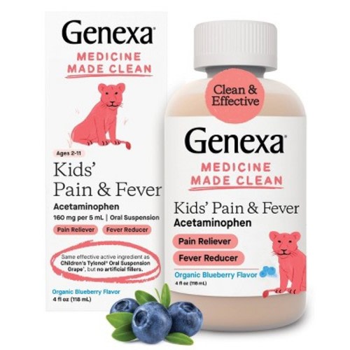 Genexa Kids' Acetaminophen Pain and Fever - Blueberry Liquid - 4 fl oz