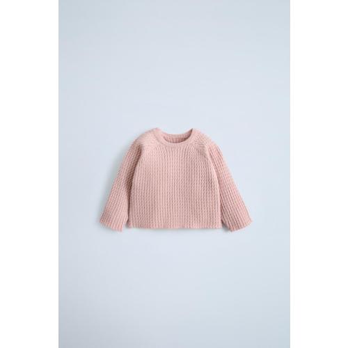 CABLE KNIT SWEATER - Light pink | ZARA United States