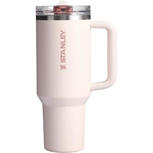 Stanley Quencher ProTour Flip Straw Tumbler with Leakproof Lid 40 oz | Built-In Straw & Handle | Cupholder Compatible for Travel | Insulated Stainless Steel Cup | BPA-Free | Cream