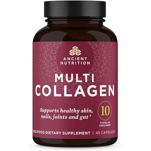 Ancient Nutrition Collagen Pills Peptides Powder Supplement, 45 Count, Hydrolyzed Multi Collagen Pills, Types I, II, II, V & X, Supports Healthy Skin and Nails, Gut Health and Joint Support