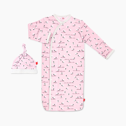 Magnetic Me Modal Gown & Hat Set - Pastel Pink Baa Baa Baby, Newborn-3 Months