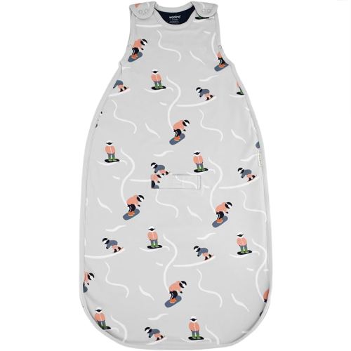 Woolino 4 Season Sleep Sack - Ultimate Merino Wool Sleeping Bag - Two-Way Zipper Adjustable Universal Size Sleep Sack for Baby (2-24 Months) - Snowboarder