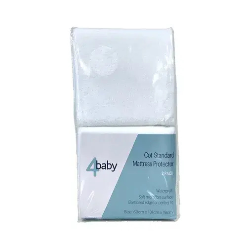 4Baby Mattress Protector Cot Standard 2 Pack | Baby Bunting AU