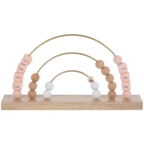 Love You Beaded Rainbow Wood Decor