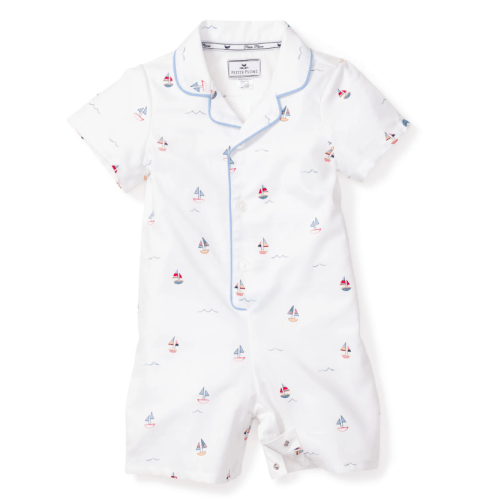 Baby's Twill Summer Romper in Bateau 3/6m