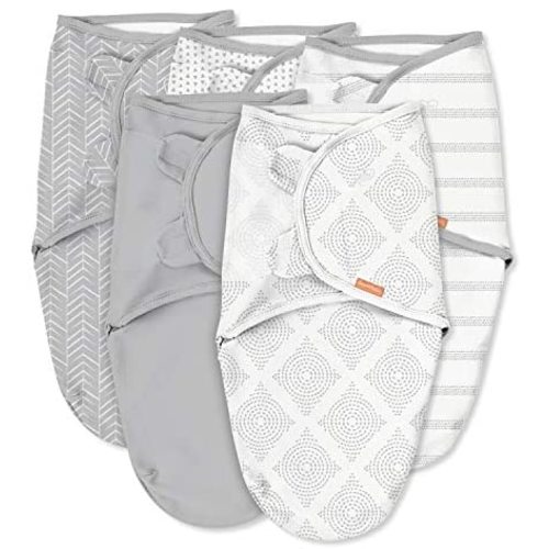 SwaddleMe Original Swaddle – Size Small/Medium, 0-3 Months, 5-Pack (Grays for Days )