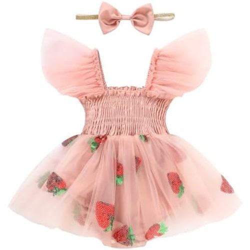 Baby Girl Clothes Infant Tulle Romper Ruffe Sleeveless Bodysuit Baby Girl Outfits Infant Girl Dress 0-18M