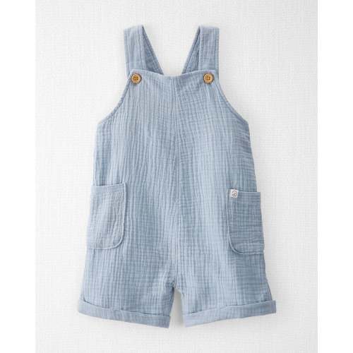 Toddler Organic Cotton Gauze Shortalls in Seal Blue - Little Planet | Carter's