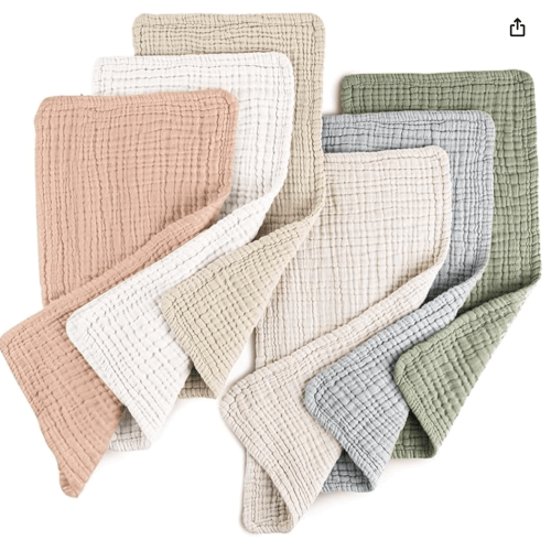 Muslin Baby Burp Cloths Set