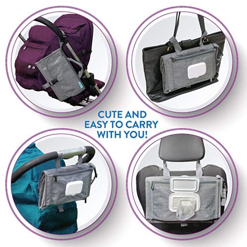 Portable Diaper Changing Pad - Grey