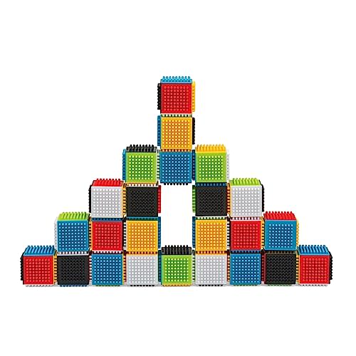 Infantino Press & Stay Sensory Blocks for Babies, 24-Piece Set, Multicolor