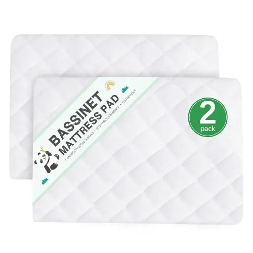 Waterproof Bassinet Mattress Protector, Fit for 20" x 33" Angelbliss (3 in 1), wayfong, venowu, YADAQE, and Cowiewie Bassinet, Ultra Soft Breathable, Washer & Dryer