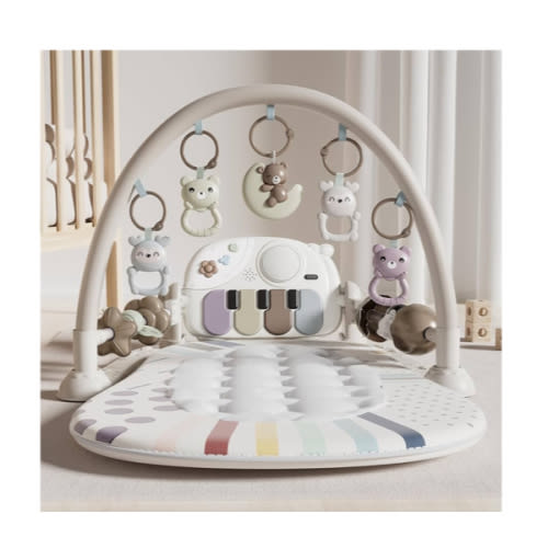 Baby Play Mat Baby Toys,Baby Gym Tummy Time Play Piano Activity Mat with 5 Infant Sensory Toys,Music & Light Infant Newborn Gifts for Babies Toddlers 0-3 6-9 11 12 Months.