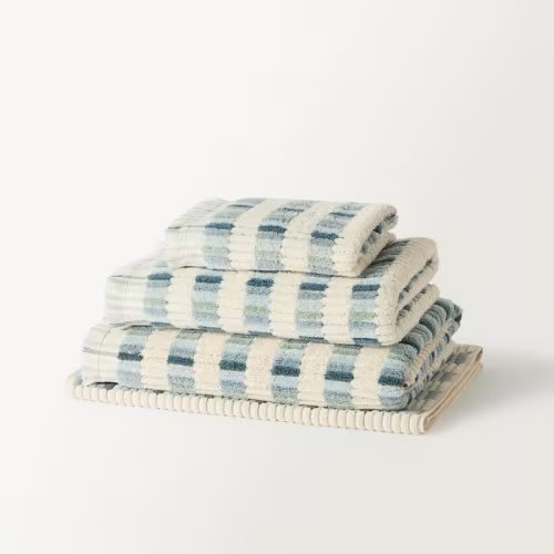 European Willow Sea Blue Multi Turkish Cotton Towel Range | Adairs