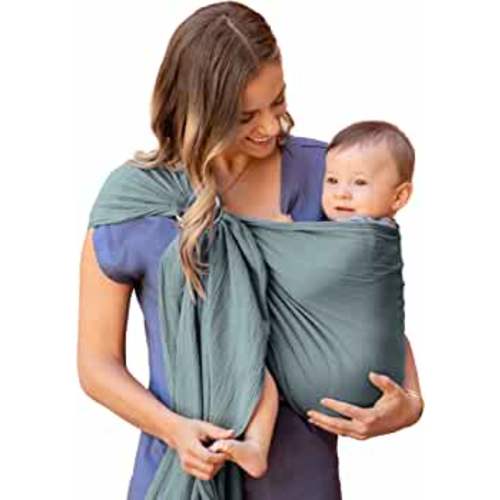 Moby Ring Sling Wrap Carrier | Hands-Free, Versatile Support Wrap for Mothers, Fathers, and Caregivers | Breathable, Baby Wrap Carrier for Newborns, Infants & Toddlers | Supports 8-33 lbs | Fern