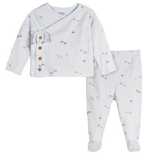 Baby Just Born® 2-pc. Side Button Top & Footed Pants Set | 6-9M