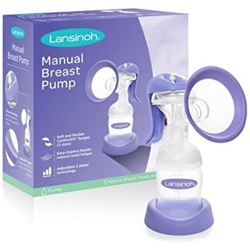 Lansinoh Manual Breast Pump, Hand Pump for Breastfeeding