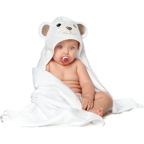 Premium Ultra Soft Organic Bamboo Baby Hooded Towel with Unique Design – Hypoallergenic Baby Towels for Infant and Toddler – Suitable as Baby Gifts