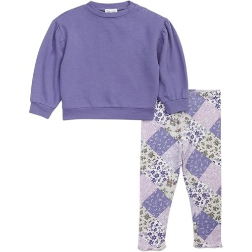 Splendid baby-girls Lavender Flowers Sweatshirt Set 3-6 Months